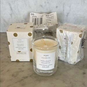 TALBOTS Holiday Hearth Soy Candle  Chestnut Cashmere Vanilla Set of 2